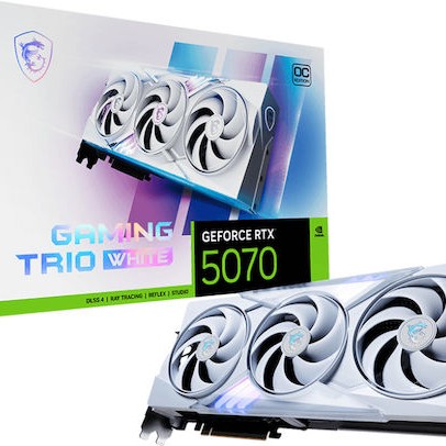 MSI GeForce RTX 5070 12GB GDDR7 Gaming Trio OC White Κάρτα Γραφικών