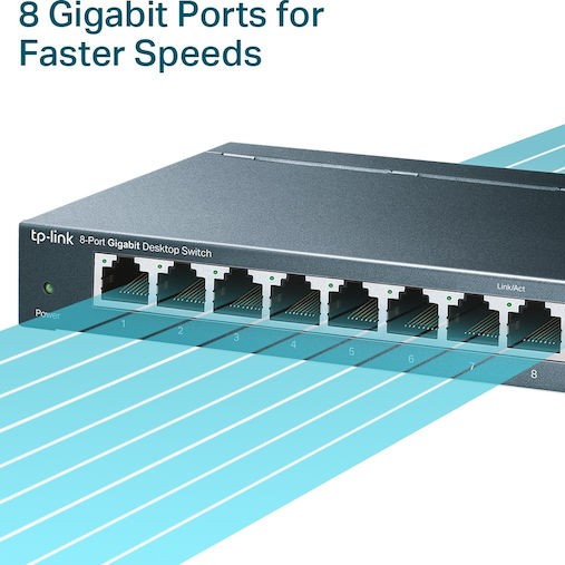 TP-LINK TL-SG108 v6 Unmanaged L2 Switch με 8 Θύρες Ethernet