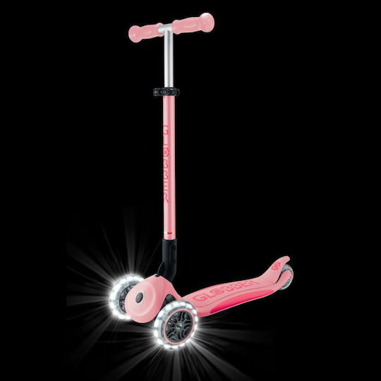 Globber Παιδικό Πατίνι Αναδιπλούμενο Primo Plus Lights Τρίτροχο Ροζ
