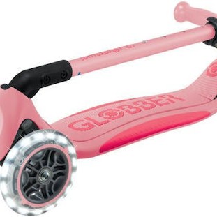 Globber Παιδικό Πατίνι Αναδιπλούμενο Primo Plus Lights Τρίτροχο Ροζ