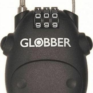 Globber Λουκέτο με Συρματόσχοινο Συνδυασμού Μαύρο