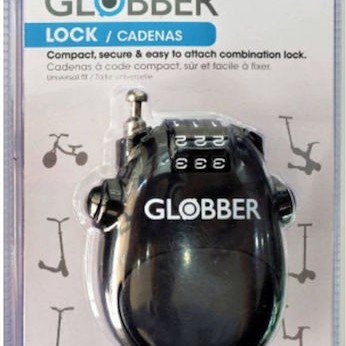 Globber Λουκέτο με Συρματόσχοινο Συνδυασμού Μαύρο