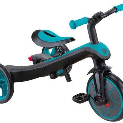 Globber Παιδικό Τρίκυκλο Ποδήλατο Πτυσσόμενο, Μετατρεπόμενο με Χειρολαβή Γονέα & Σκίαστρο Explorer Trike Γαλάζιο