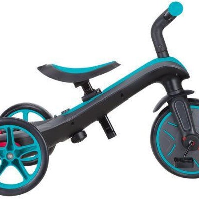 Globber Παιδικό Τρίκυκλο Ποδήλατο Πτυσσόμενο, Μετατρεπόμενο με Χειρολαβή Γονέα & Σκίαστρο Explorer Trike Γαλάζιο