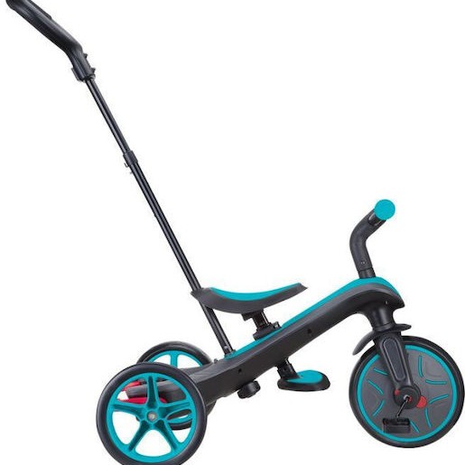 Globber Παιδικό Τρίκυκλο Ποδήλατο Πτυσσόμενο, Μετατρεπόμενο με Χειρολαβή Γονέα & Σκίαστρο Explorer Trike Γαλάζιο