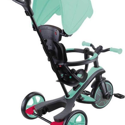 Globber Παιδικό Τρίκυκλο Ποδήλατο Μετατρεπόμενο, με Χειρολαβή Γονέα & Σκίαστρο Mint Green