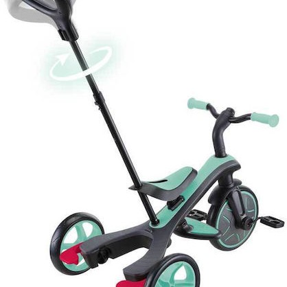 Globber Παιδικό Τρίκυκλο Ποδήλατο Μετατρεπόμενο, με Χειρολαβή Γονέα & Σκίαστρο Mint Green