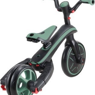 Globber Παιδικό Τρίκυκλο Ποδήλατο Explorer Trike 4 In 1 Πτυσσόμενο, Μετατρεπόμενο με Χειρολαβή Γονέα & Σκίαστρο για 10+ Μηνών Olive