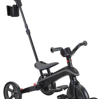 Globber Παιδικό Τρίκυκλο Ποδήλατο Πτυσσόμενο, Μετατρεπόμενο με Χειρολαβή Γονέα & Σκίαστρο Explorer Trike 4 In 1 για 10+ Μηνών Γκρι