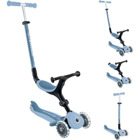 Globber Παιδικό Πατίνι Αναδιπλούμενο Go Up Active Lights Ecologic Τρίτροχο με Κάθισμα για 15 Μηνών Μπλε