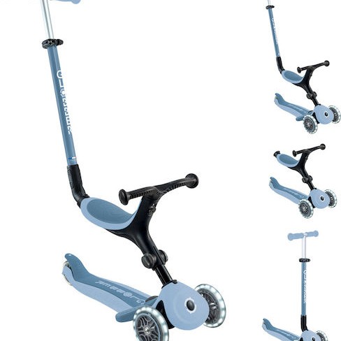 Globber Παιδικό Πατίνι Αναδιπλούμενο Go Up Active Lights Ecologic Τρίτροχο με Κάθισμα για 15 Μηνών Μπλε