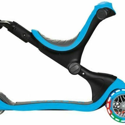 Globber Παιδικό Πατίνι Αναδιπλούμενο Go-Up Deluxe Lights Τρίτροχο με Κάθισμα για 3+ Ετών Μπλε