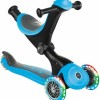 Globber Παιδικό Πατίνι Αναδιπλούμενο Go-Up Deluxe Lights Τρίτροχο με Κάθισμα για 3+ Ετών Μπλε