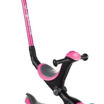 Globber Παιδικό Πατίνι Αναδιπλούμενο Go.Up Deluxe Fantasy Lights Τρίτροχο με Κάθισμα για 3+ Ετών Ροζ