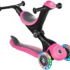 Globber Παιδικό Πατίνι Αναδιπλούμενο Go.Up Deluxe Fantasy Lights Τρίτροχο με Κάθισμα για 3+ Ετών Ροζ