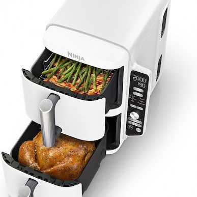 Ninja Double Stack XL Air Fryer με Wi-Fi & Διπλό Αποσπώμενο Κάδο 9.5lt Λευκό