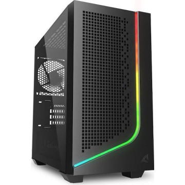 Sharkoon J1000 ARGB Gaming Mini Tower Κουτί Υπολογιστή με Πλαϊνό Παράθυρο Μαύρο