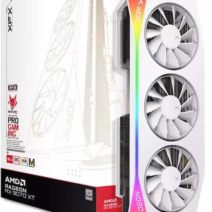 XFX Radeon RX 9070 XT 16GB GDDR6 OC White Magnetic Air Edition RGB Κάρτα Γραφικών