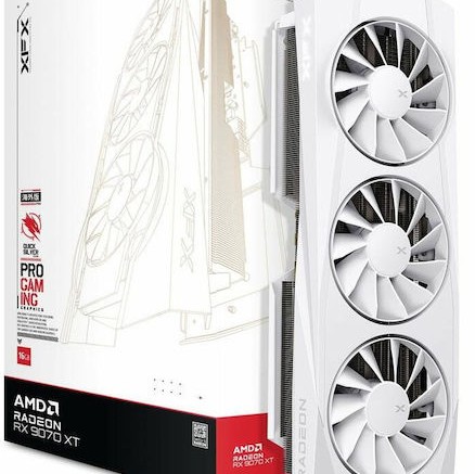 XFX Radeon RX 9070 XT 16GB GDDR6 Quicksilver White Κάρτα Γραφικών