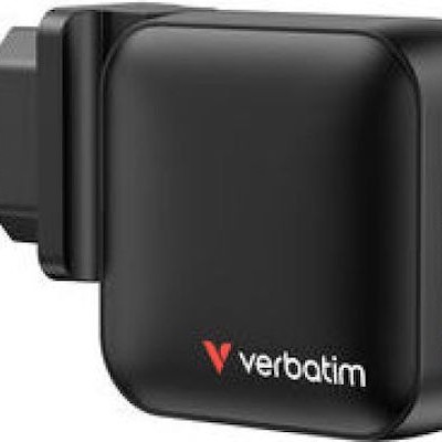 Verbatim Φορτιστής Χωρίς Καλώδιο GaN με Θύρα USB-A και 3 Θύρες USB-C 100W Power Delivery / Quick Charge 3.0 Μαύρος (Mini)