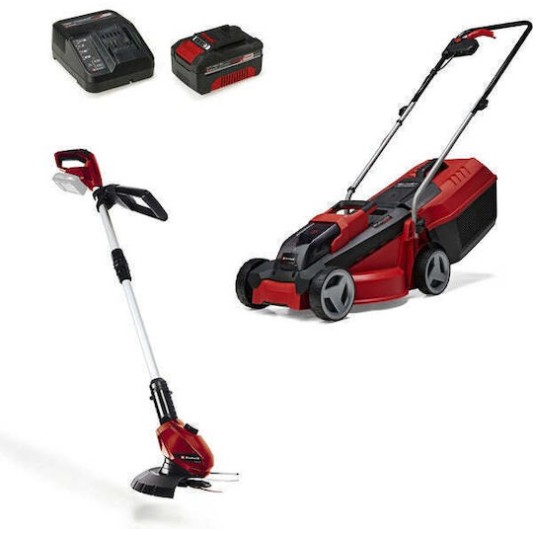 Einhell Σετ Μηχανή Γκαζόν & Χλοοκοπτικό 18V με 1 Μπαταρία 4Ah