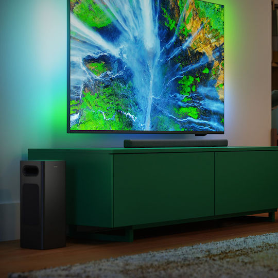 Philips 320w 2.1 Bluetooth Soundbar 2.1 Bluetooth και HDMI 320W με Ασύρματο Subwoofer και Τηλεχειριστήριο Γκρι
