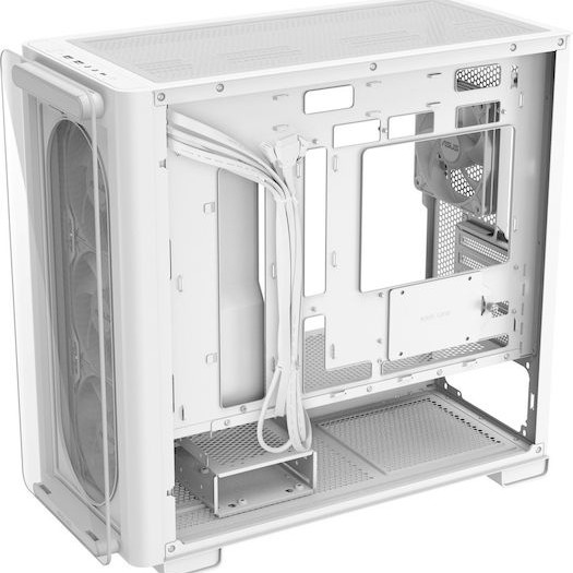 Asus A23 Plus Gaming Midi Tower Κουτί Υπολογιστή με Πλαϊνό Παράθυρο και RGB Φωτισμό Λευκό