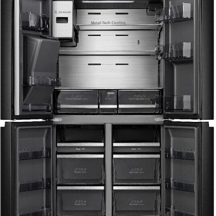 Hisense Ψυγείο Ντουλάπα 577lt NoFrost Υ178.5xΠ91.2xΒ72.5εκ. Μαύρο RQ760N4IFE