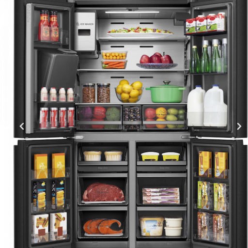 Hisense Ψυγείο Ντουλάπα 577lt NoFrost Υ178.5xΠ91.2xΒ72.5εκ. Μαύρο RQ760N4IFE