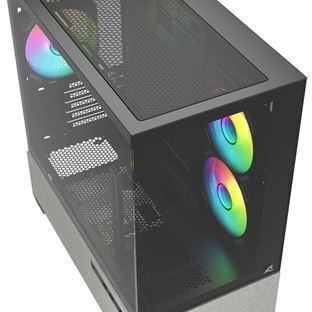 Sharkoon MK7 ARGB Gaming Mini Tower Κουτί Υπολογιστή με Πλαϊνό Παράθυρο Μαύρο