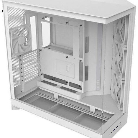 NZXT H9 Flow Gaming Midi Tower Κουτί Υπολογιστή με Πλαϊνό Παράθυρο Λευκό