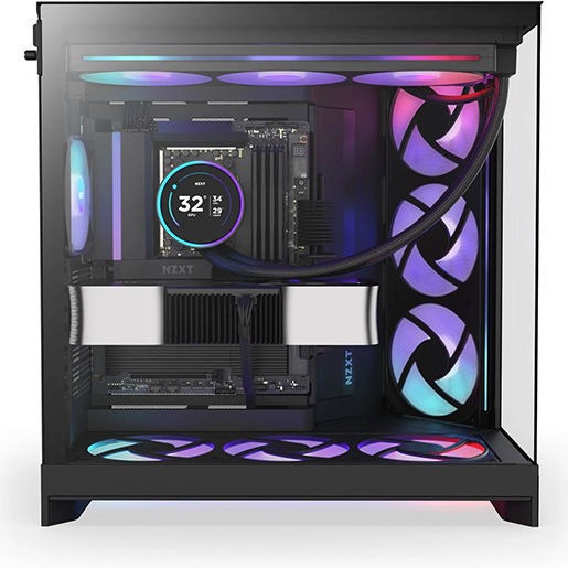 NZXT H9 Flow RGB Gaming Midi Tower Κουτί Υπολογιστή με Πλαϊνό Παράθυρο Μαύρο