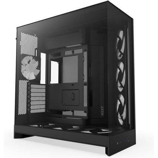 NZXT H9 Flow RGB+ Gaming Midi Tower Κουτί Υπολογιστή με Πλαϊνό Παράθυρο Μαύρο Ματ