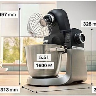 Bosch Κουζινομηχανή 1600W με Ανοξείδωτο Κάδο 5.5lt