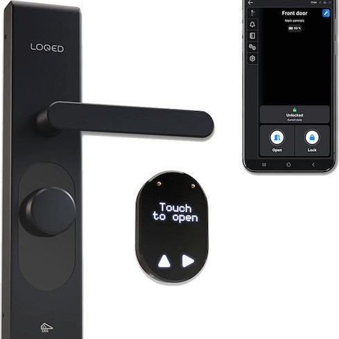 Shelly Ηλεκτρονική Κλειδαριά Loqed Touch Smart Lock σε χρώμα Μαύρο με Σύνδεση Bluetooth και Wi-Fi