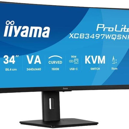 Iiyama Prolite XCB3497WQSNP-B1 Ultrawide VA Curved Monitor 34