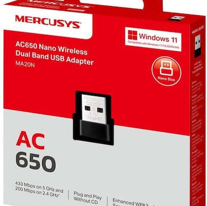 Mercusys Nano v1 Ασύρματος USB Αντάπτορας Δικτύου 650Mbps