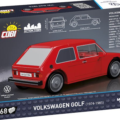 Cobi 24613 Volkswagen Golf Car 1974-1983 Red 1:35 68 Pieces