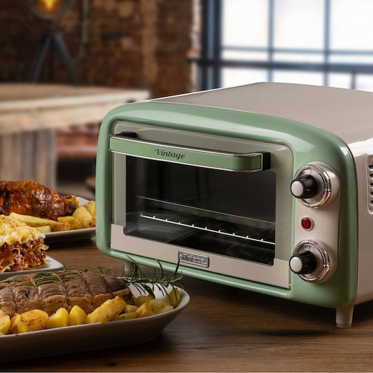 Ariete Vintage Mini Ηλεκτρικό Φουρνάκι 10lt Χωρίς Εστίες Πράσινο