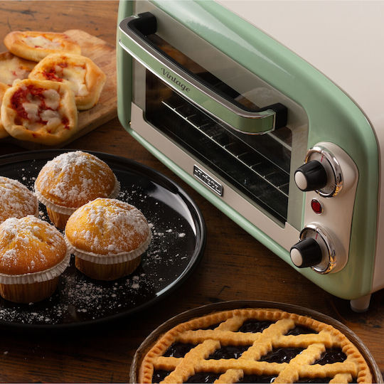 Ariete Vintage Mini Ηλεκτρικό Φουρνάκι 10lt Χωρίς Εστίες Πράσινο