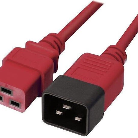 Lindy IEC C19 - IEC C20 Cable 1m Κόκκινο 30123