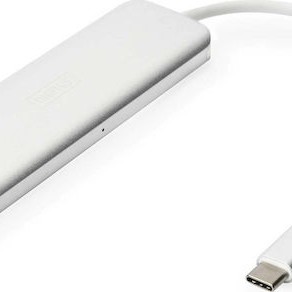 Digitus USB 3.0 Hub 5 Θυρών με σύνδεση USB-C & Θύρα Φόρτισης Ασημί