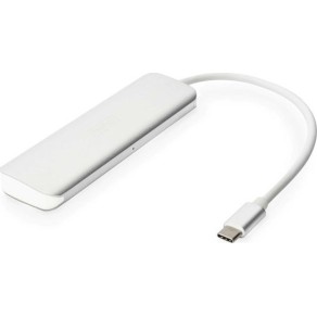 Digitus USB 3.0 Hub 5 Θυρών με σύνδεση USB-C & Θύρα Φόρτισης Ασημί