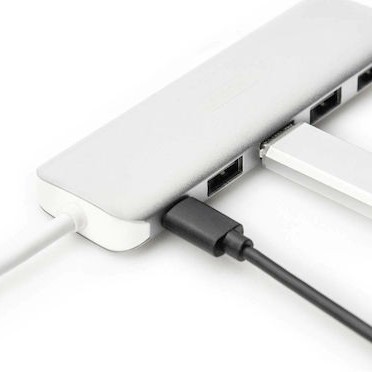 Digitus USB 3.0 Hub 5 Θυρών με σύνδεση USB-C & Θύρα Φόρτισης Ασημί