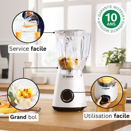 Bosch Μπλέντερ για Smoothies 1.5lt 1200W Λευκό MMB6141W