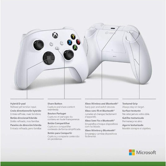 Microsoft Xbox Series Controller QAS-00009 Ασύρματο Robot White