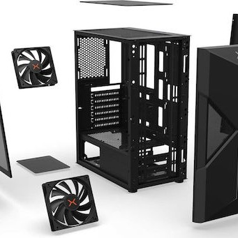 Krux Astral Gaming Midi Tower Κουτί Υπολογιστή με Πλαϊνό Παράθυρο και RGB Φωτισμό Μαύρο