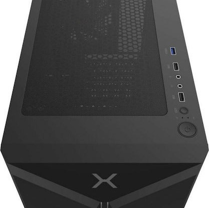 Krux Astral Gaming Midi Tower Κουτί Υπολογιστή με Πλαϊνό Παράθυρο και RGB Φωτισμό Μαύρο