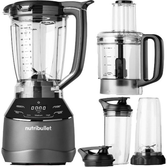 NutriBullet Μπλέντερ με Πλαστική Κανάτα 1.8 lt 1500W Μαύρο NBF580B