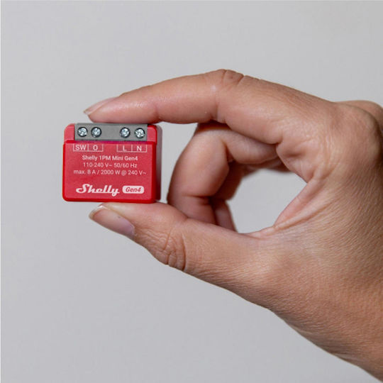 Shelly 1pm Mini Smart Ενδιάμεσος Διακόπτης με Σύνδεση ZigBee